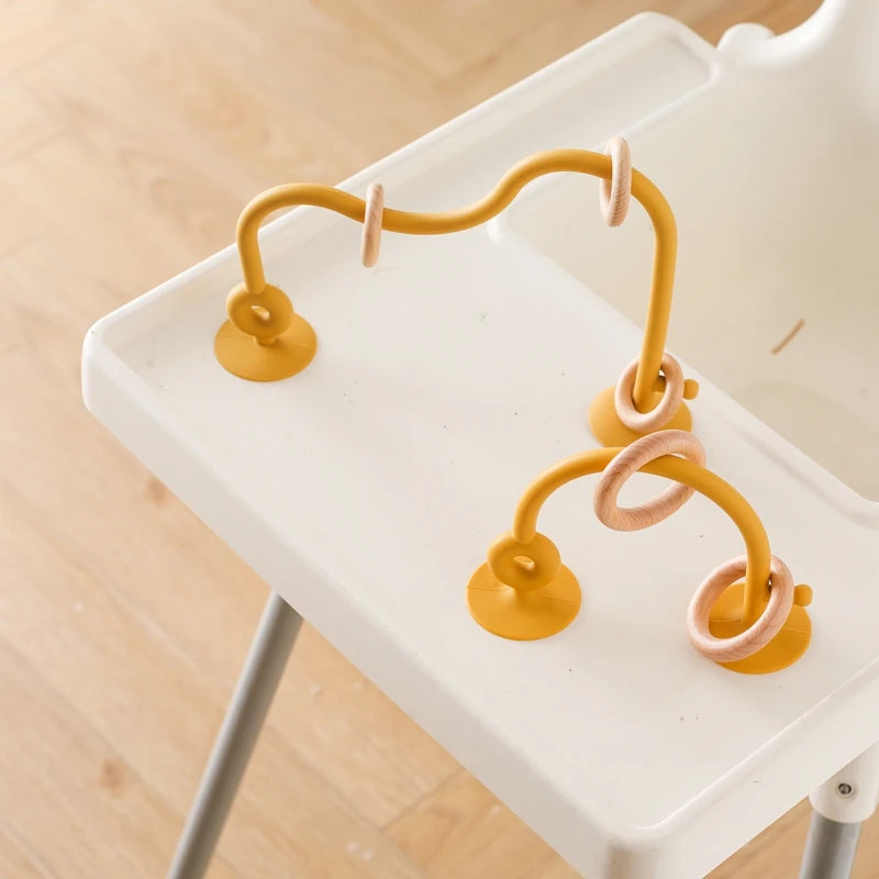 Baby Toy Silicone Educational Toys Infant Montessori Toy Teething Track Maze Wooden Roller Coaster Bead Baby Accessory Teether