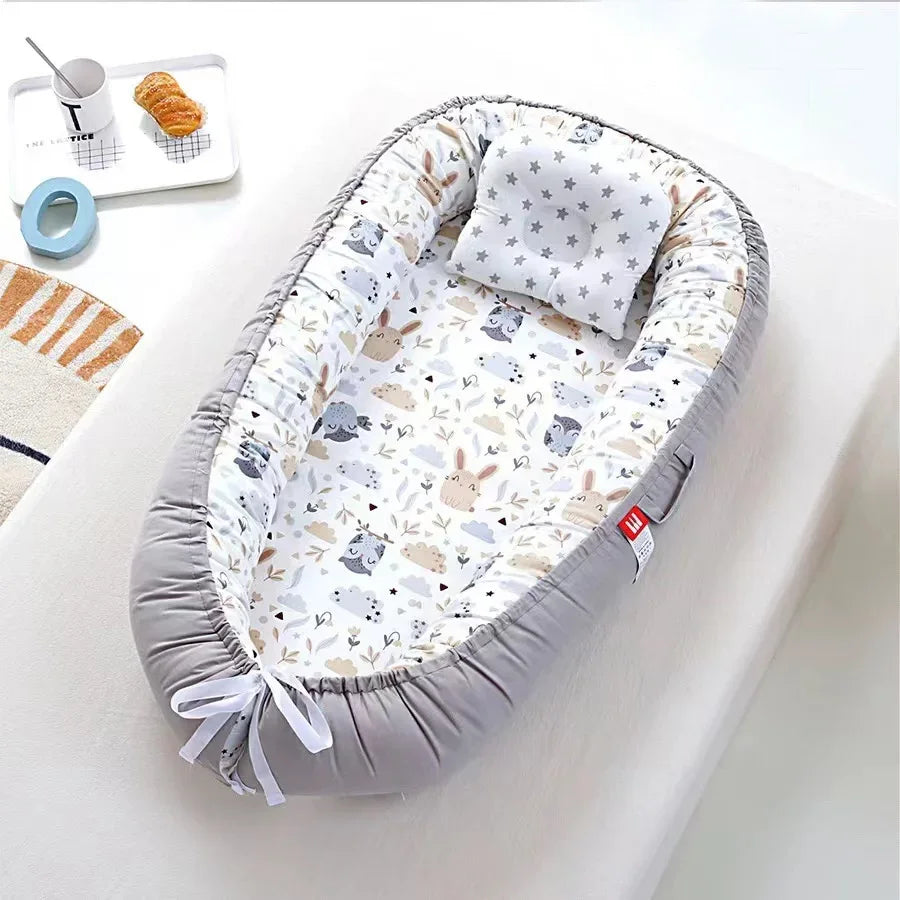 Baby Nest for Co Sleeping Newborn Baby Lounger Cotton Breathable Adjustable Baby Crib In Bed Portable