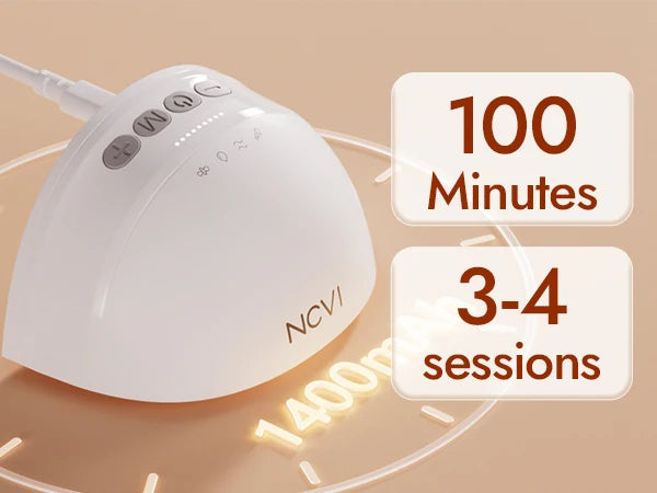 NCVI Electric Wearable Breast Pump for Breastfeeding, Hands-Free, 4 Modes 9 Levels, 3 Flange Sizes(19/21/24mm), Smart Display