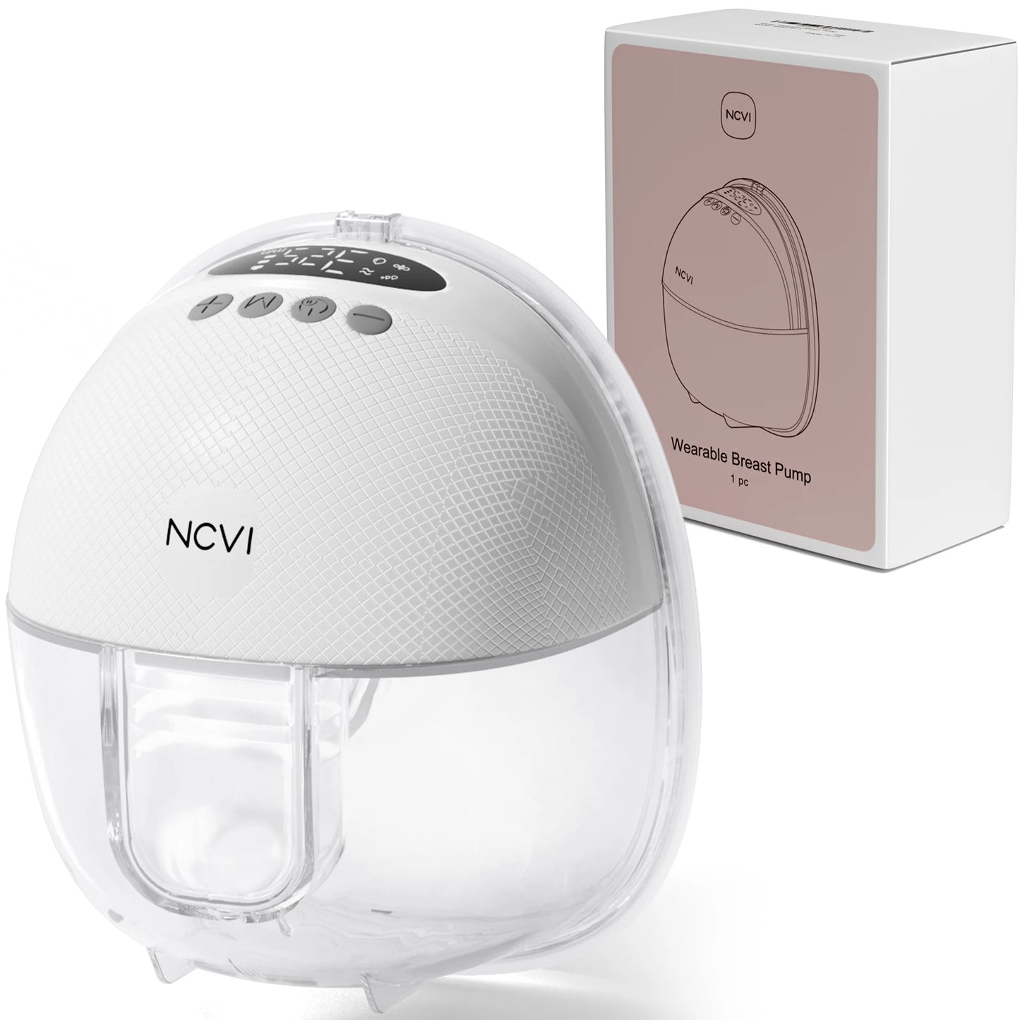 NCVI Electric Wearable Breast Pump for Breastfeeding, Hands-Free, 4 Modes 9 Levels, 3 Flange Sizes(19/21/24mm), Smart Display