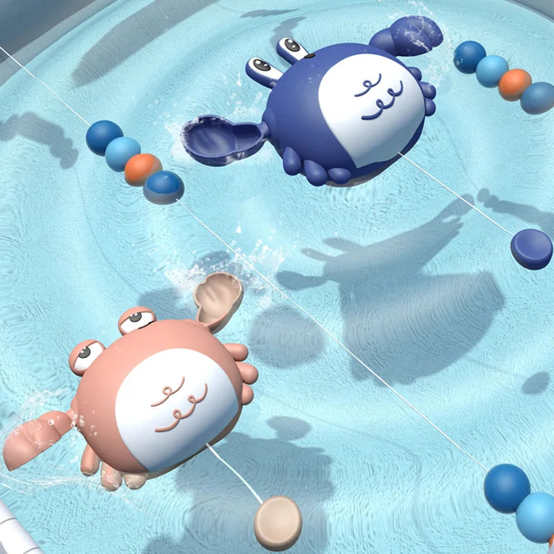 Baby Bath Bathroom Toys Swimming Clockwork Crab Parent-child Interactive Toy Pull the String Classic Toys for Kid Water Play Toy